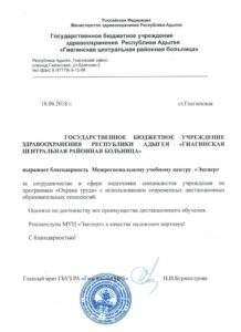 Благодарственное письмо "Газпром" Санкт-Петербург